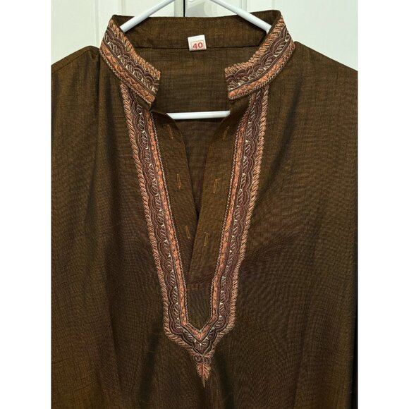 Men's Brown Indian Sherwani / Salwaar Kurta - Picture 2 of 5